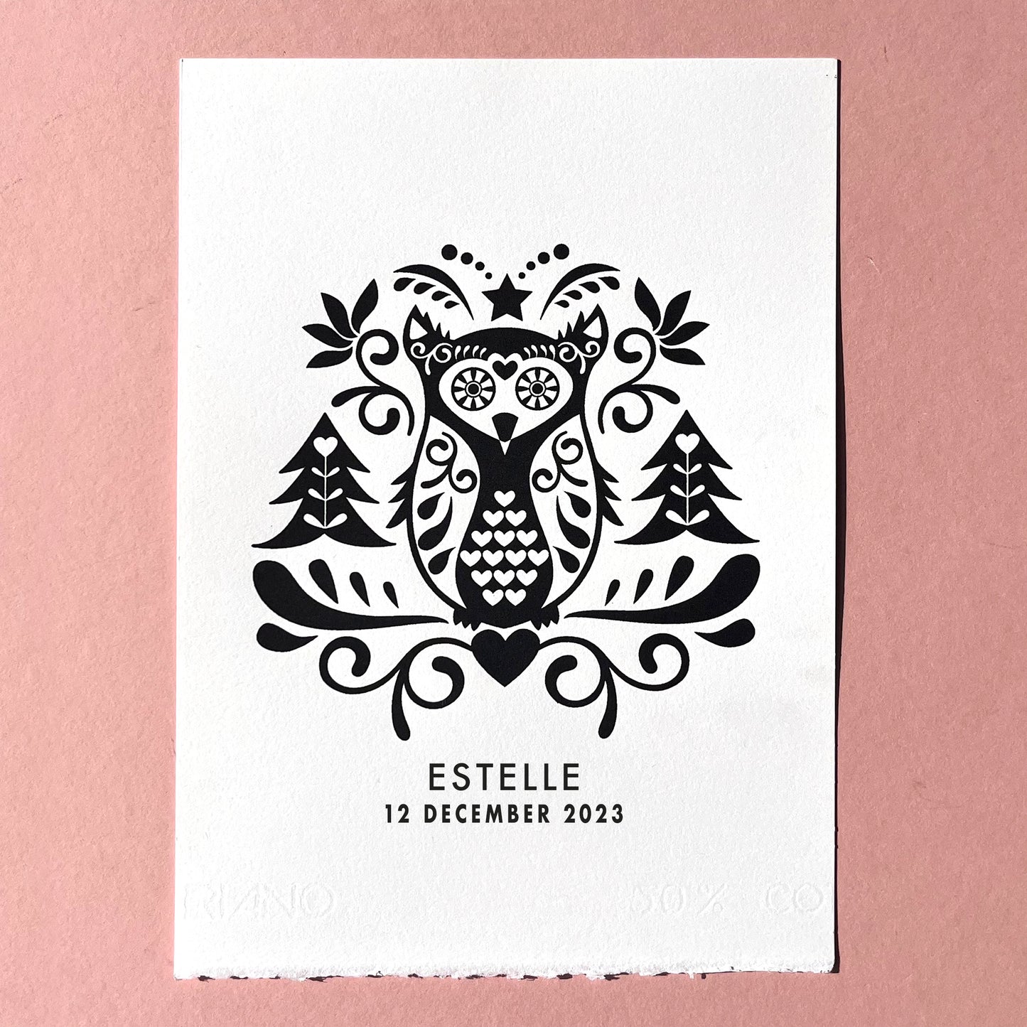 Personalised Owl print
