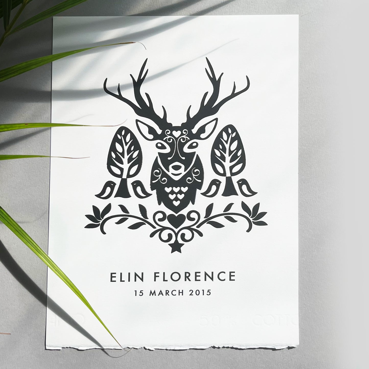 Personalised Deer Name Print