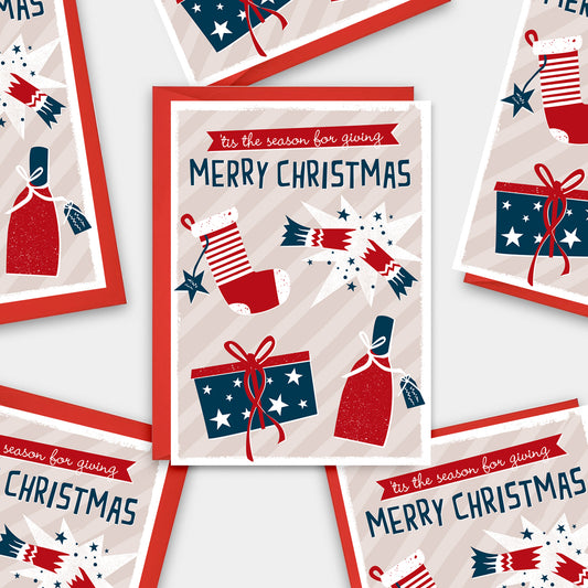 'tis the season for giving' Christmas card