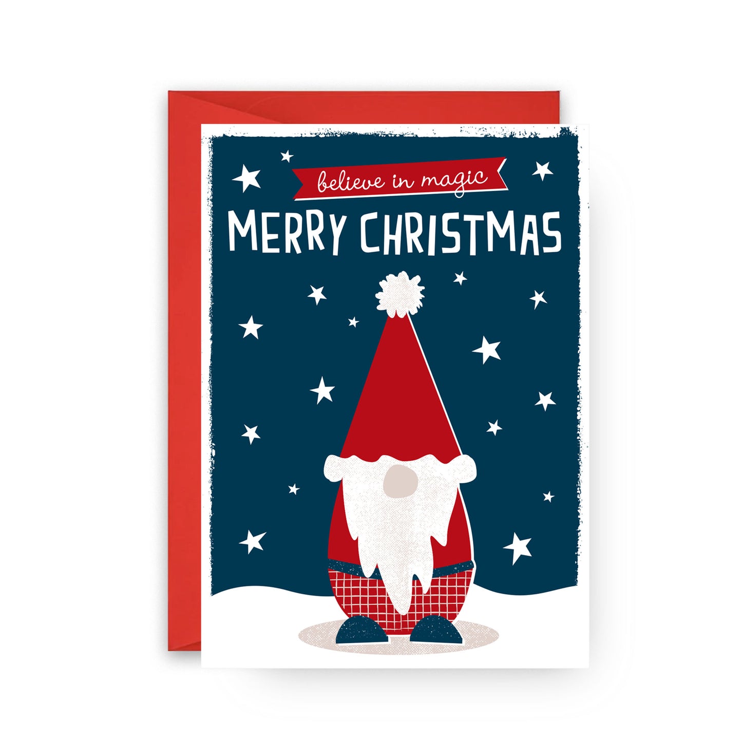 'believe in magic' gnome Christmas card