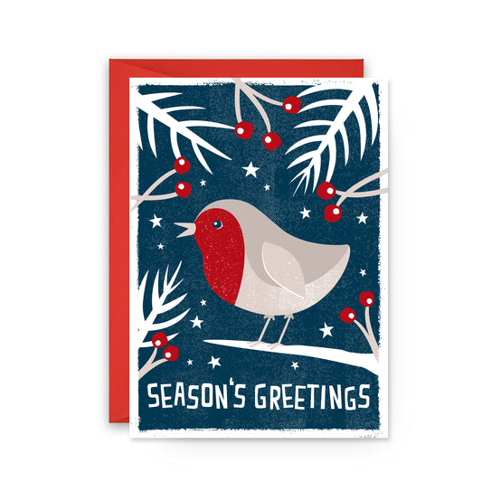 Festive robin Christmas card