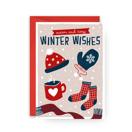 'Warm & cosy wishes' Christmas card