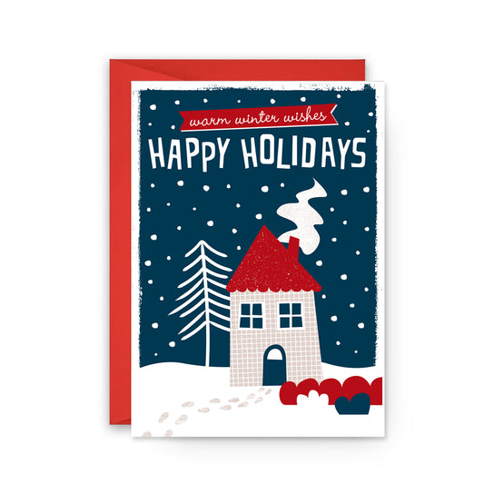 Warm winter wishes Christmas card