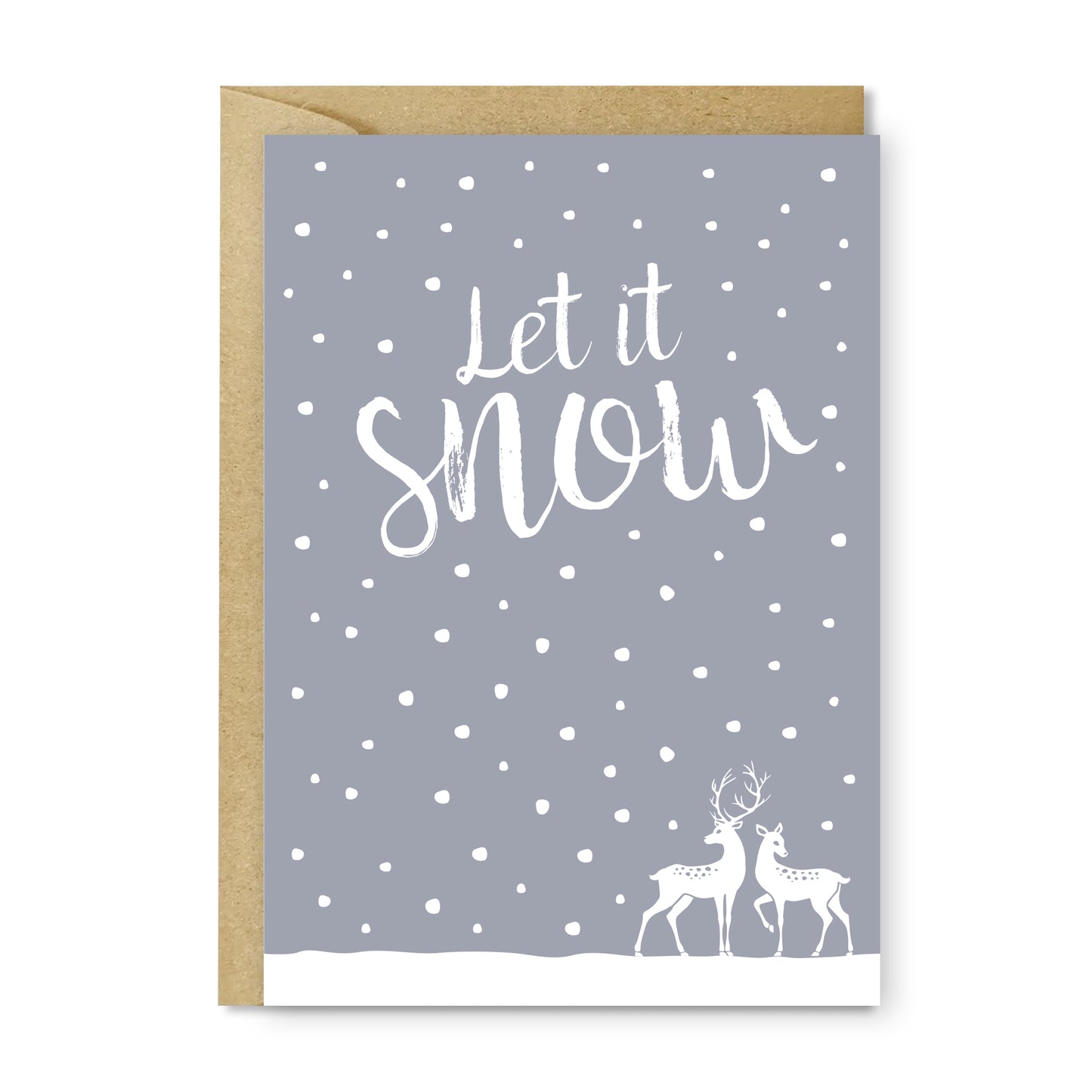Let it snow deer Christmas card