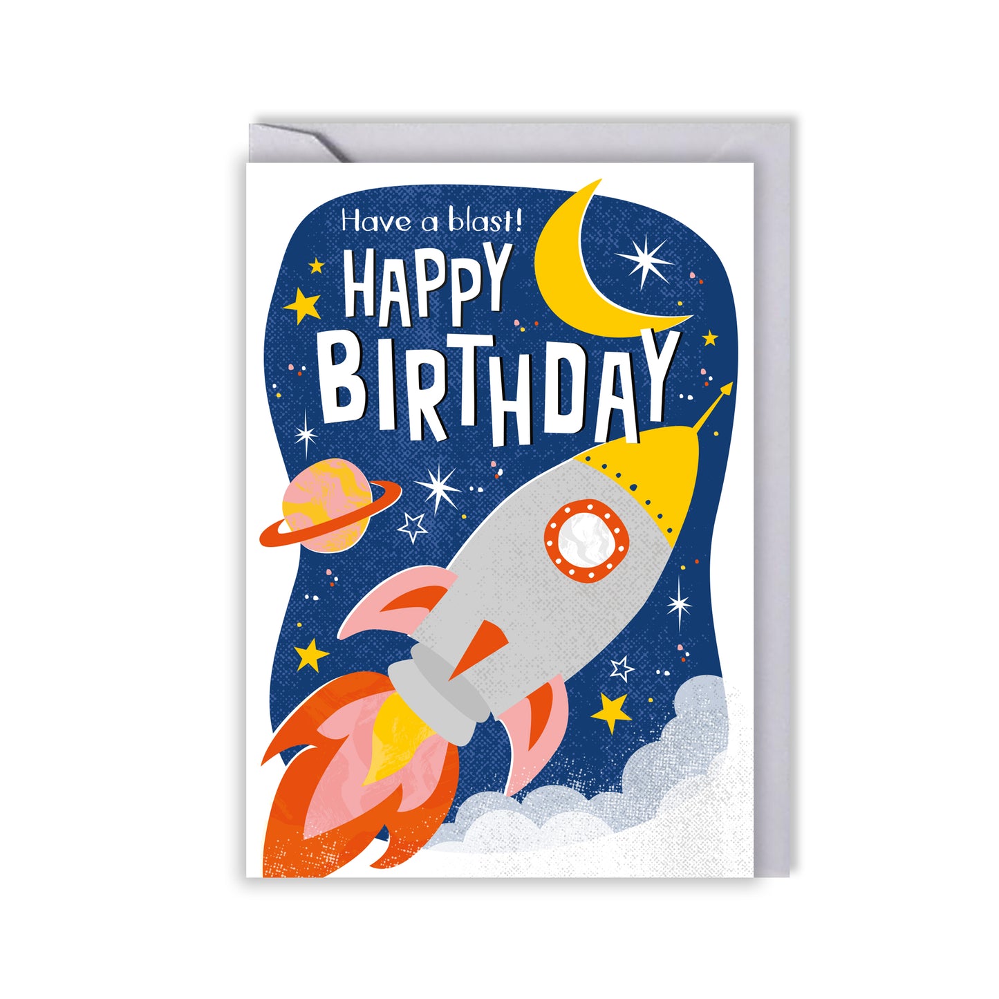 Kids' birthday card - rocket