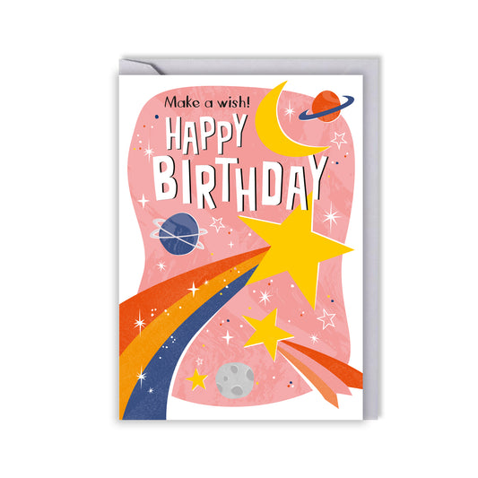 Kids' birthday card - shooting star
