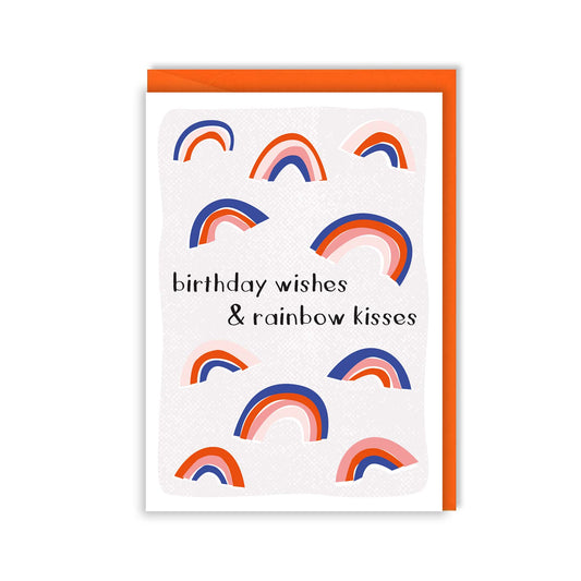 Birthday card - birthday wishes and rainbow kisses